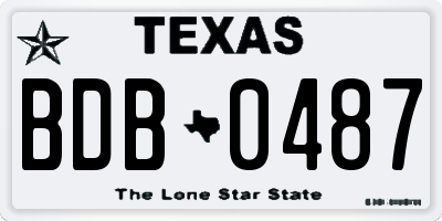 TX license plate BDB0487