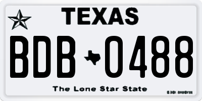 TX license plate BDB0488