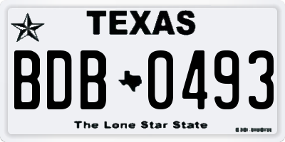 TX license plate BDB0493