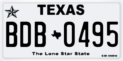 TX license plate BDB0495