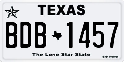 TX license plate BDB1457