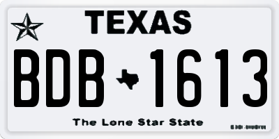 TX license plate BDB1613