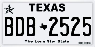 TX license plate BDB2525