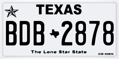 TX license plate BDB2878