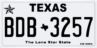 TX license plate BDB3257