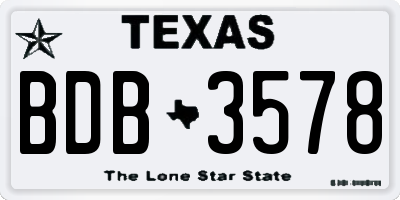 TX license plate BDB3578