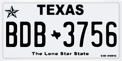 TX license plate BDB3756