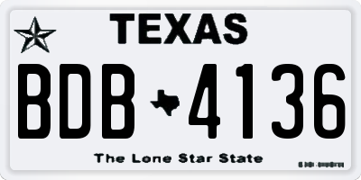TX license plate BDB4136