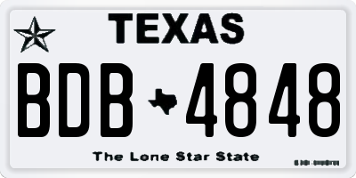 TX license plate BDB4848