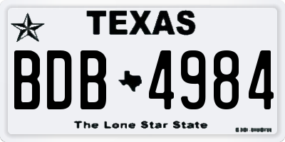 TX license plate BDB4984