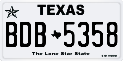 TX license plate BDB5358