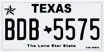 TX license plate BDB5575