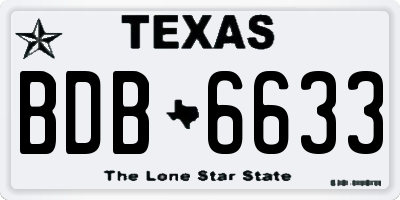 TX license plate BDB6633