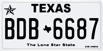 TX license plate BDB6687
