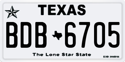TX license plate BDB6705