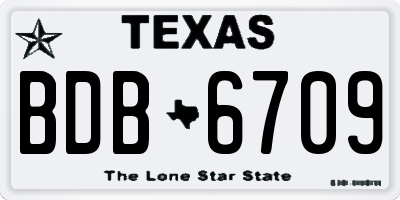 TX license plate BDB6709