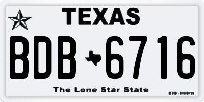 TX license plate BDB6716