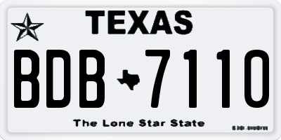 TX license plate BDB7110