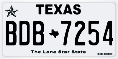 TX license plate BDB7254