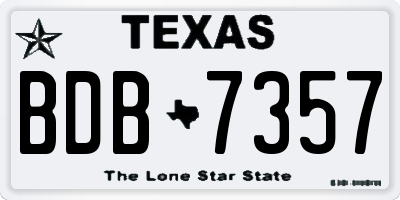 TX license plate BDB7357