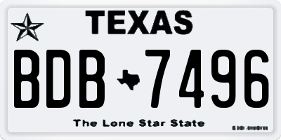 TX license plate BDB7496