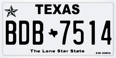 TX license plate BDB7514