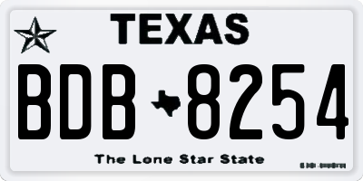 TX license plate BDB8254