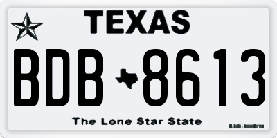TX license plate BDB8613