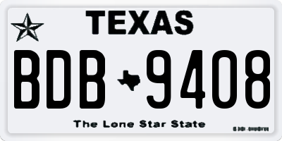 TX license plate BDB9408