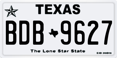 TX license plate BDB9627