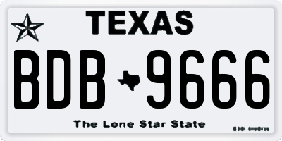 TX license plate BDB9666