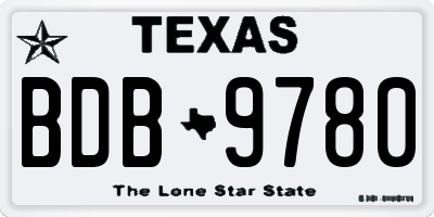 TX license plate BDB9780