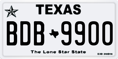 TX license plate BDB9900