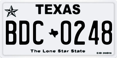 TX license plate BDC0248