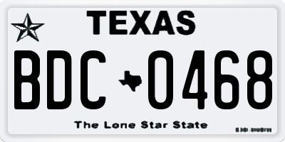 TX license plate BDC0468