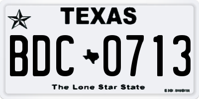 TX license plate BDC0713