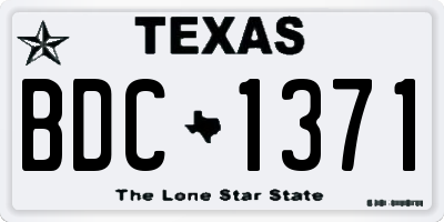 TX license plate BDC1371