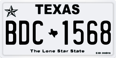 TX license plate BDC1568