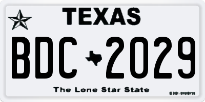 TX license plate BDC2029