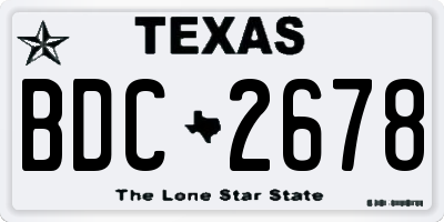 TX license plate BDC2678