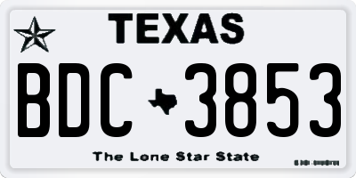 TX license plate BDC3853