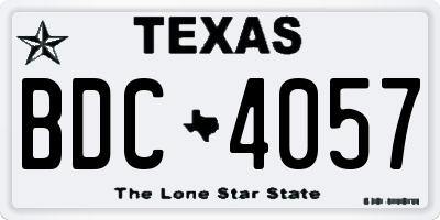 TX license plate BDC4057