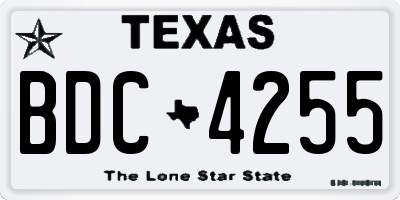 TX license plate BDC4255