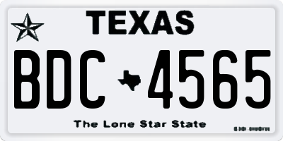 TX license plate BDC4565