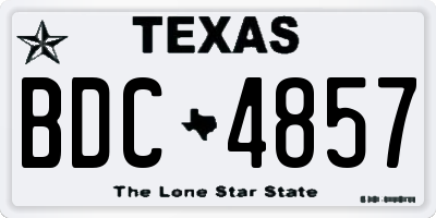 TX license plate BDC4857