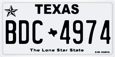 TX license plate BDC4974