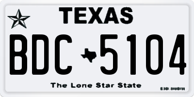 TX license plate BDC5104