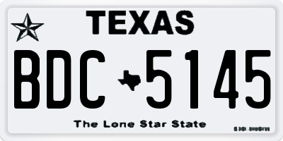 TX license plate BDC5145