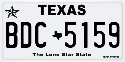 TX license plate BDC5159
