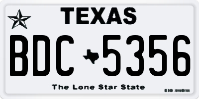 TX license plate BDC5356
